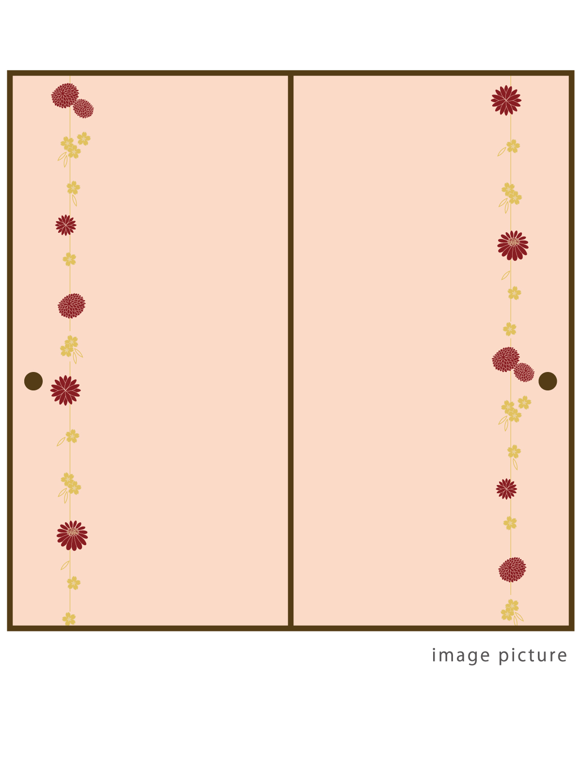 菊桜繋ぎ柄の襖紙