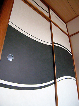 変形帯柄の襖（ふすま）兵庫県