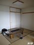 和室のリフォーム・琉球畳と越前手漉雲肌「伊勢型紙・波梅」の襖　施工前